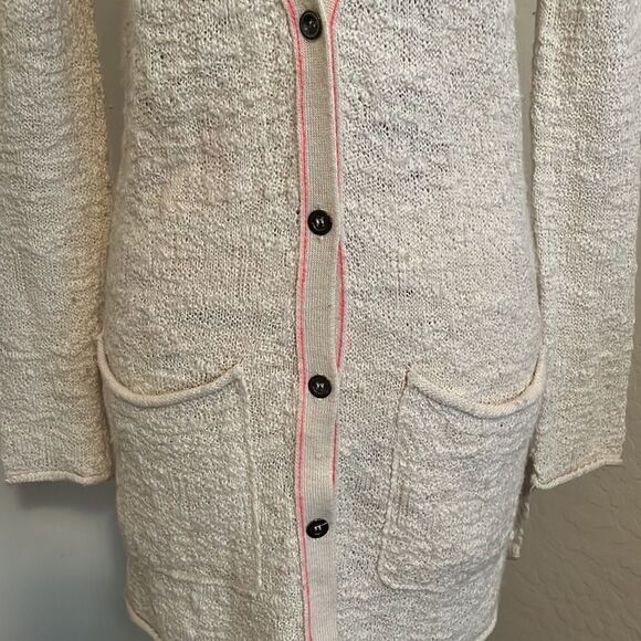 Free People Off White Sweater Cardigan Casual Feminine Academia Work Office - Picture 7 of 13